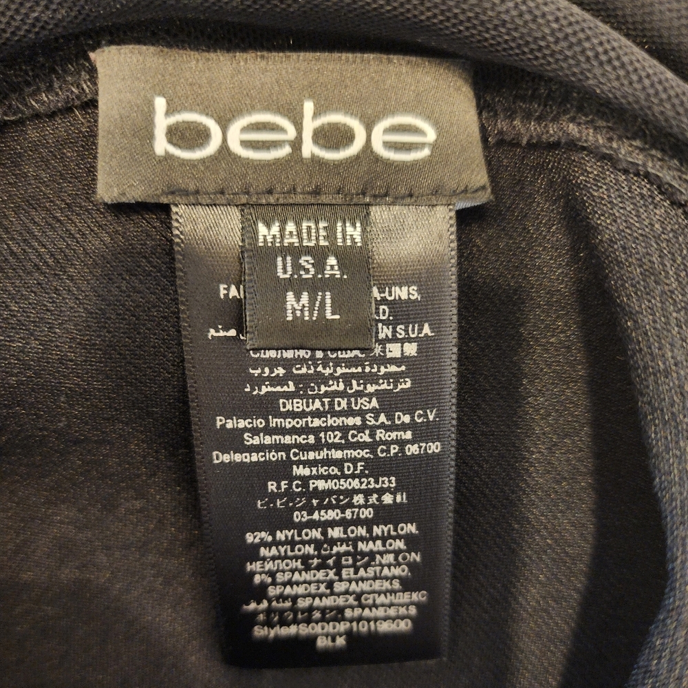 Bebe black party dress, sheer sleeves - Picture 3 of 3